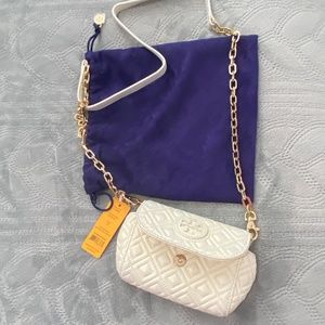 Tory Burch Shoulder Bag or Clutch NWT off white light Cream